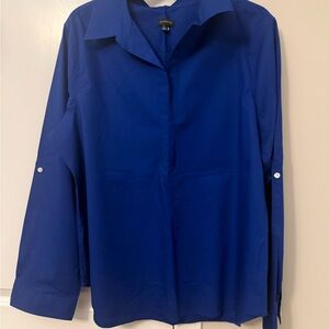 Talbots Cobalt Blue Long-Sleeve Button-Front Top